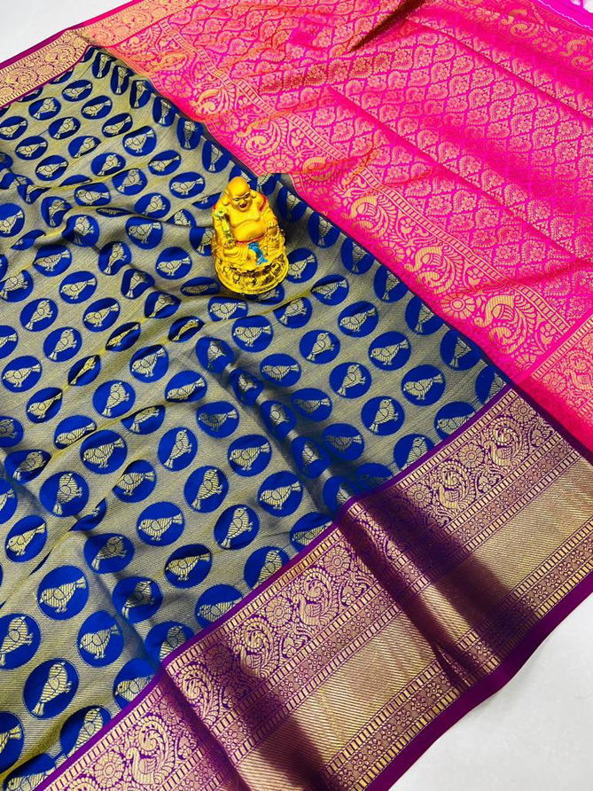 MS Kanan Chidiya By Manzar Kanchipuram Handloom Weaving Silk Sarees Wholesale Price In Surat